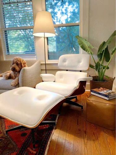 IMUS Lounge Chair Replica Ivory White & Walnut CKTY306 photo review