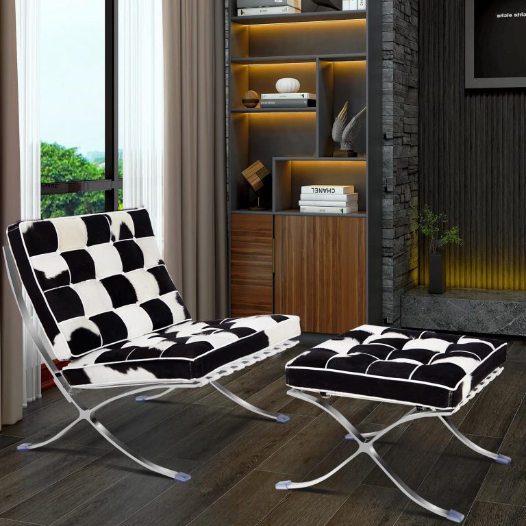 Barcelona Chair Replica Black-White