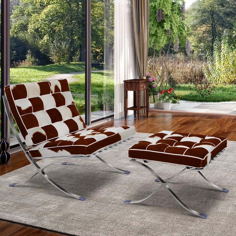 barcelona chair replica brown horsehair