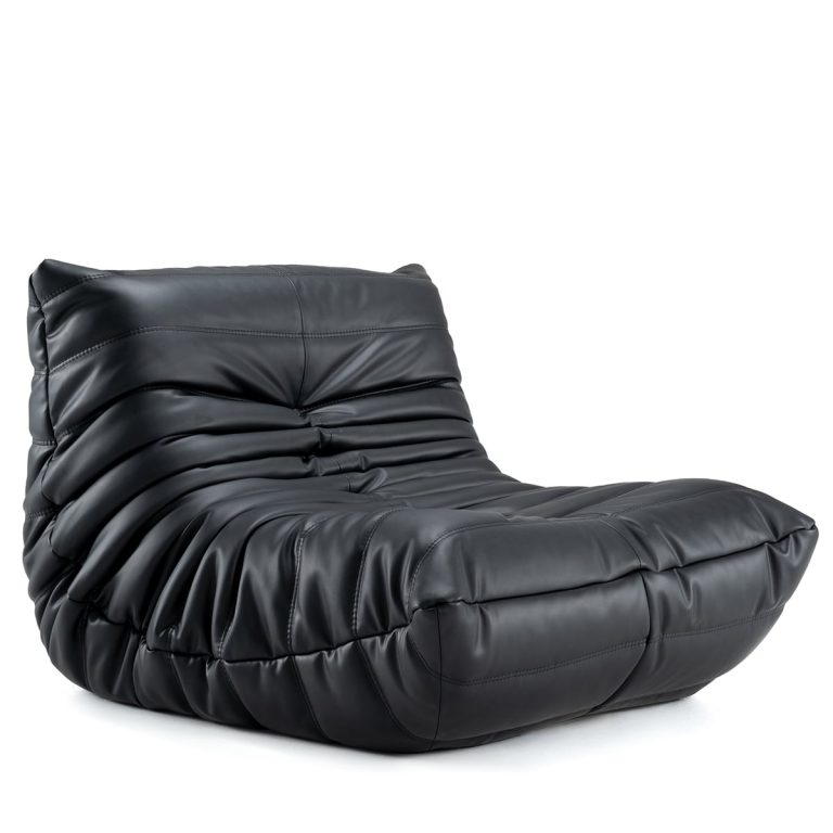 Caterpillar Sofa Couch Fiber Leather Black