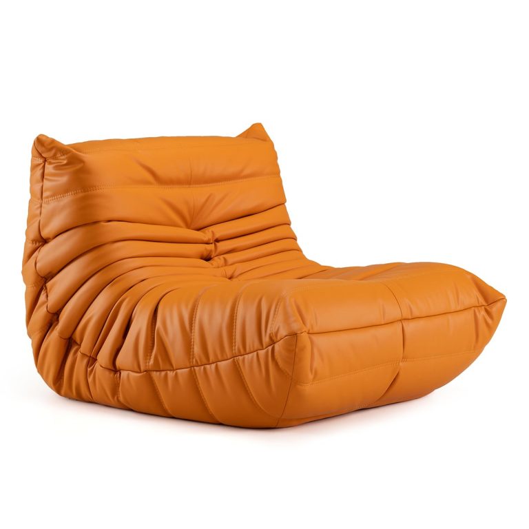 Caterpillar Sofa Couch Fiber Leather Orange