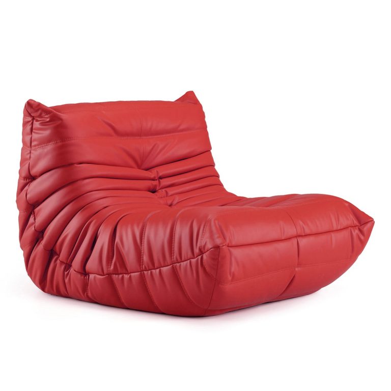 Caterpillar Sofa Couch Fiber Leather RED