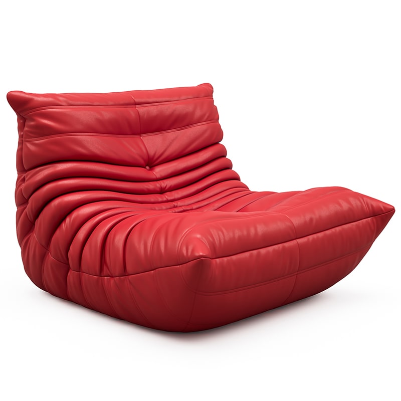 Caterpillar Sofa Couch Fiber Leather RED - CurverK