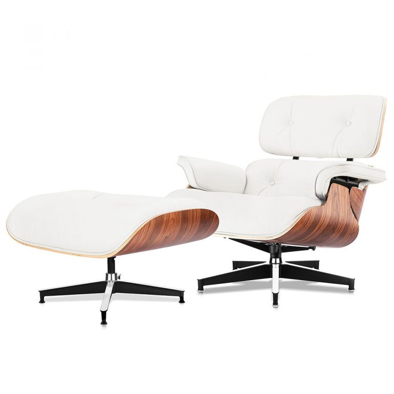 eames lounge chair white leather